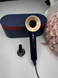 Професійний фен 1 насадка з кейсом Super Hair Dryer з турборежимом та іонізацією синій + золото 716 фото 6