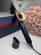 Професійний фен 1 насадка з кейсом Super Hair Dryer з турборежимом та іонізацією синій + золото 716 фото